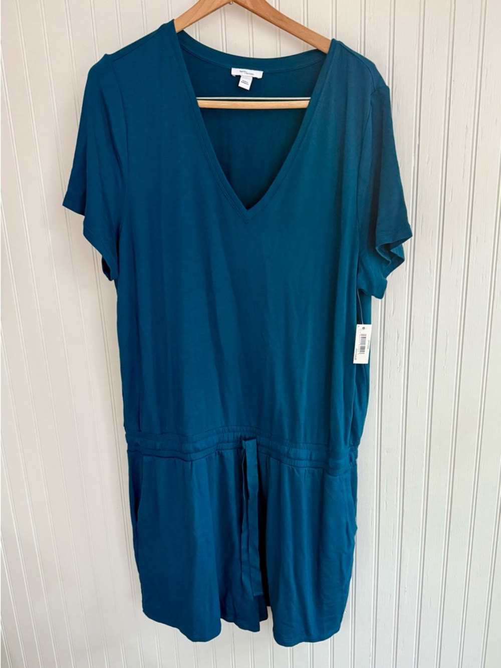 Daily Ritual Teal Romper with pockets Size XL